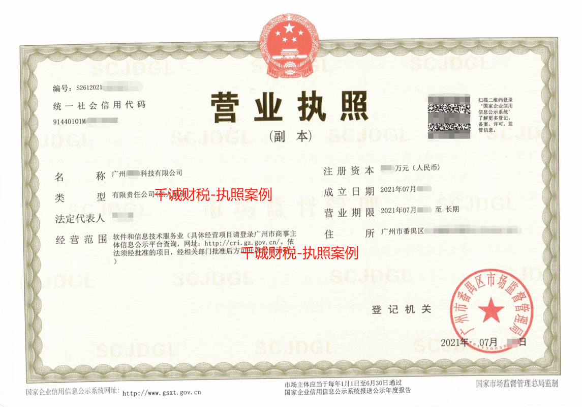 广州某科技公司注册代办流程